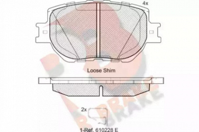 R BRAKE rb2200 -  Комплект тормозных колодок, дисковый тормоз